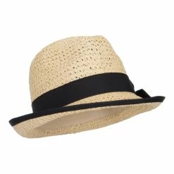 Jeanne Simmons Women's Bow Accent Toyo Braid Fedora -Adams Shop wy001cf tan 4