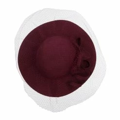 Something Special Wool Felt Floppy Hat With Net -Adams Shop yh001fp burgundy 5
