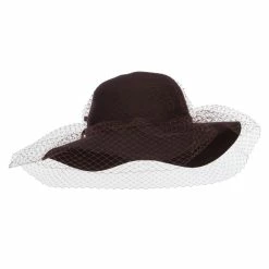 Something Special Wool Felt Floppy Hat With Net -Adams Shop yh002fp brown 4