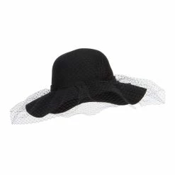Something Special Wool Felt Floppy Hat With Net -Adams Shop yh003fp black 4