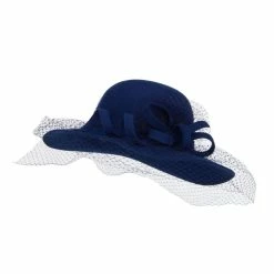 Something Special Wool Felt Floppy Hat With Net -Adams Shop yh005fp navy 1