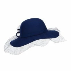 Something Special Wool Felt Floppy Hat With Net -Adams Shop yh005fp navy 3