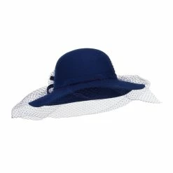 Something Special Wool Felt Floppy Hat With Net -Adams Shop yh005fp navy 4