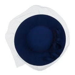 Something Special Wool Felt Floppy Hat With Net -Adams Shop yh005fp navy 5
