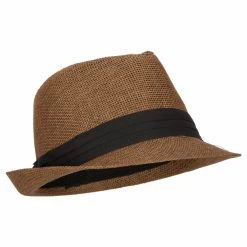 Jeanne Simmons Youth Paper Straw Pinch Top Fedora Hat 40 Jeanne Simmons Youth Paper Straw Pinch Top Fedora Hat -Adams Shop yp002sf dk brown 4 1