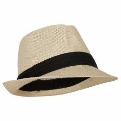 Jeanne Simmons Youth Paper Straw Pinch Top Fedora Hat 45 Jeanne Simmons Youth Paper Straw Pinch Top Fedora Hat -Adams Shop yp003sf ivory 4 1