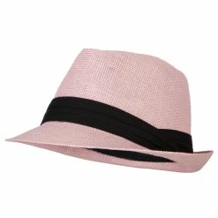 Jeanne Simmons Youth Paper Straw Pinch Top Fedora Hat 47 Jeanne Simmons Youth Paper Straw Pinch Top Fedora Hat -Adams Shop yp004sf pink 1 1