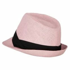 Jeanne Simmons Youth Paper Straw Pinch Top Fedora Hat 48 Jeanne Simmons Youth Paper Straw Pinch Top Fedora Hat -Adams Shop yp004sf pink 2 1