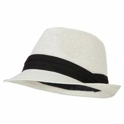 Jeanne Simmons Youth Paper Straw Pinch Top Fedora Hat 57 Jeanne Simmons Youth Paper Straw Pinch Top Fedora Hat -Adams Shop yp006sf white 1 1