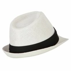 Jeanne Simmons Youth Paper Straw Pinch Top Fedora Hat 59 Jeanne Simmons Youth Paper Straw Pinch Top Fedora Hat -Adams Shop yp006sf white 3 1