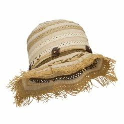 Jeanne Simmons Women's Toyo Braid Striped Straw Bucket Hat 9 Jeanne Simmons Women's Toyo Braid Striped Straw Bucket Hat -Adams Shop zk001bh natural 3