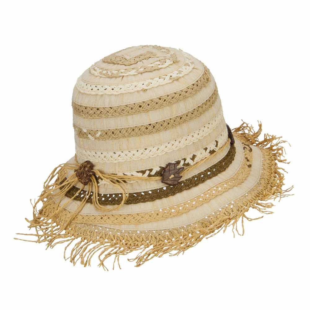 Jeanne Simmons Women's Toyo Braid Striped Straw Bucket Hat 6 Jeanne Simmons Women's Toyo Braid Striped Straw Bucket Hat - Image 4