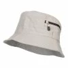 Jeanne Simmons Zip Pocket Cotton Bucket Hat 2 Jeanne Simmons Zip Pocket Cotton Bucket Hat -Adams Shop zp001bh beige 1