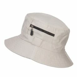 Jeanne Simmons Zip Pocket Cotton Bucket Hat -Adams Shop zp001bh beige 5