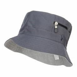 Jeanne Simmons Zip Pocket Cotton Bucket Hat -Adams Shop zp002bh grey 1