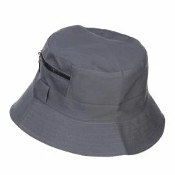 Jeanne Simmons Zip Pocket Cotton Bucket Hat -Adams Shop zp002bh grey 2