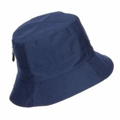 Jeanne Simmons Zip Pocket Cotton Bucket Hat -Adams Shop zp003bh navy 3