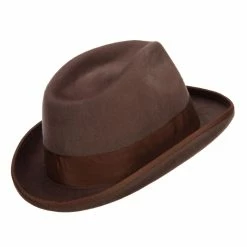 Jeanne Simmons Men's Brushed Wool Felt Fedora -Adams Shop zz001tf brown 3