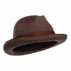 Jeanne Simmons Men's Brushed Wool Felt Fedora -Adams Shop zz001tf brown 4
