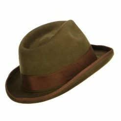 Jeanne Simmons Men's Brushed Wool Felt Fedora -Adams Shop zz002tf olive 3