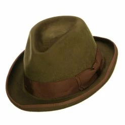 Jeanne Simmons Men's Brushed Wool Felt Fedora -Adams Shop zz002tf olive 5